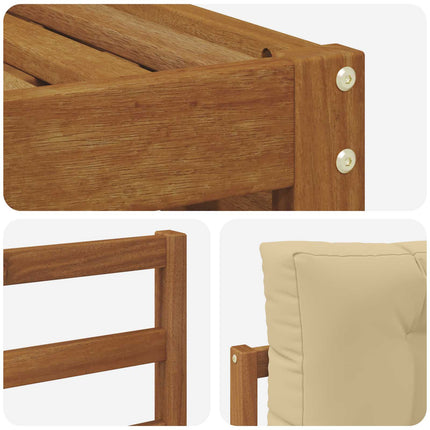 Utomhussoffset med kudde 7 pcs Naturlig och Beige