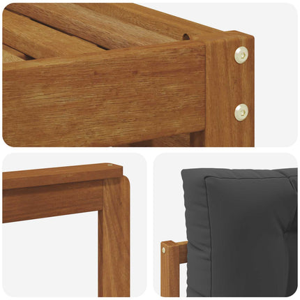 Utomhussoffset med kudde 7 pcs Naturlig och Antracit