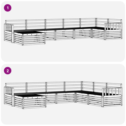 Utomhussoffset 7 pcs Naturfärg