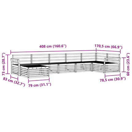 Utomhussoffset 7 pcs Naturfärg
