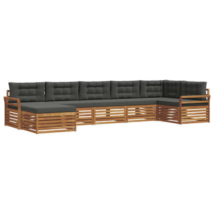 Utomhussoffset med kudde 7 pcs Naturlig och Antracit