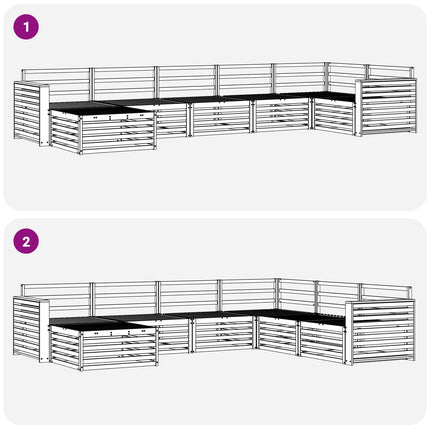 Utomhussoffset 7 pcs Naturfärg