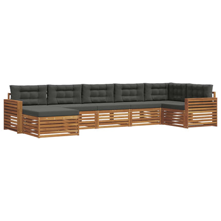 Utomhussoffset med kudde 7 pcs Naturlig och Antracit