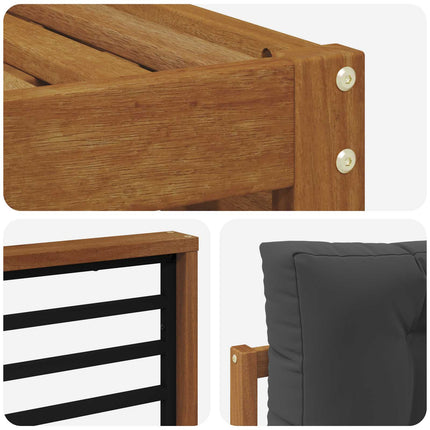 Utomhussoffset med kudde 7 pcs Naturlig och Antracit