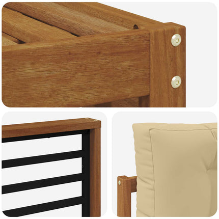 Utomhussoffset med kudde 7 pcs Naturlig och Beige
