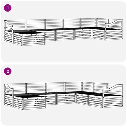 Utomhussoffset 7 pcs Naturfärg