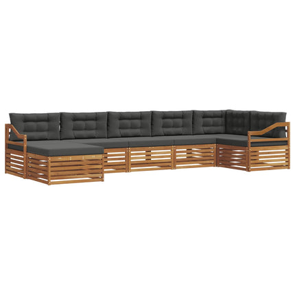 Utomhussoffset med kudde 7 pcs Naturlig och Antracit