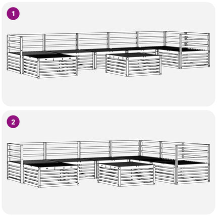 Utomhussoffset 8 pcs Naturfärg