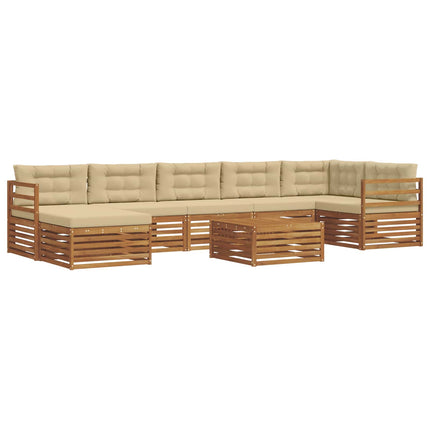 Utomhussoffset med kudde 8 pcs Naturlig och Beige