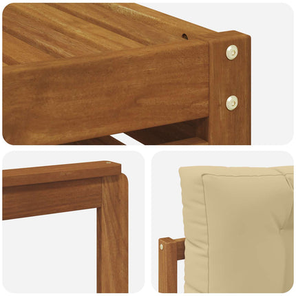 Utomhussoffset med kudde 8 pcs Naturlig och Beige