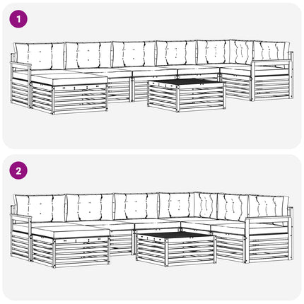 Utomhussoffset med kudde 8 pcs Naturlig och Beige