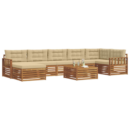 Utomhussoffset med kudde 8 pcs Naturlig och Beige