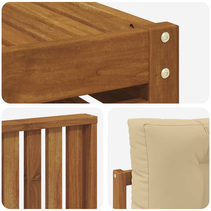 Utomhussoffset med kudde 8 pcs Naturlig och Beige