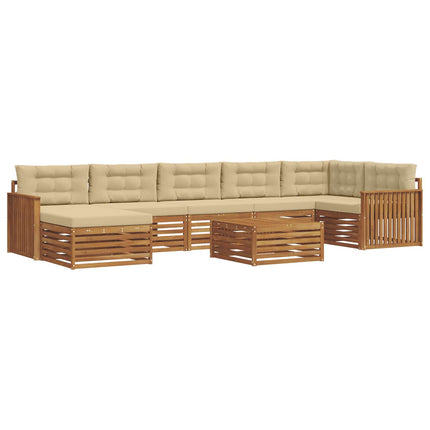 Utomhussoffset med kudde 8 pcs Naturlig och Beige