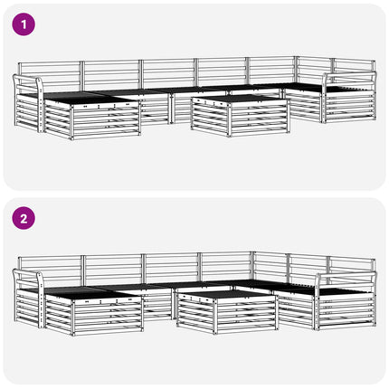 Utomhussoffset 8 pcs Naturfärg
