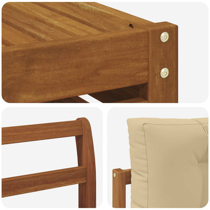 Utomhussoffset med kudde 8 pcs Naturlig och Beige