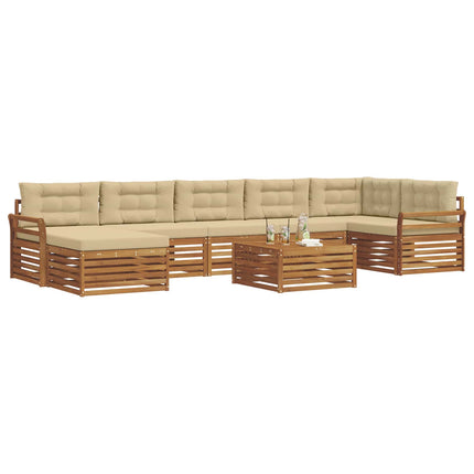 Utomhussoffset med kudde 8 pcs Naturlig och Beige