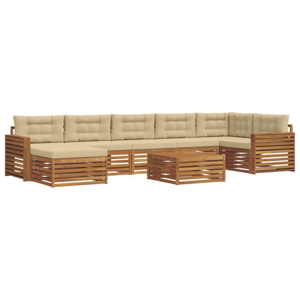 Utomhussoffset med kudde 8 pcs Naturlig och Beige