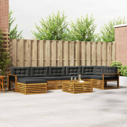 Utomhussoffset med kudde 8 pcs Naturlig och Antracit