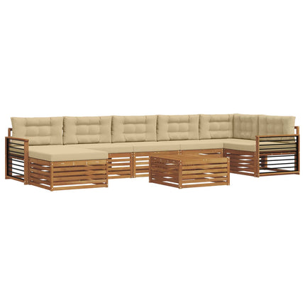 Utomhussoffset med kudde 8 pcs Naturlig och Beige