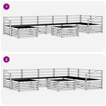Utomhussoffset 8 pcs Naturfärg