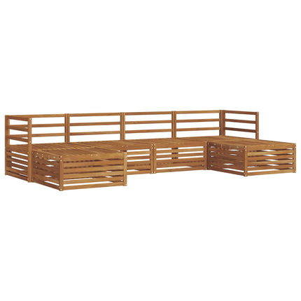 Soffgrupper 6 pcs Naturfärg Massivt Akaciaträ