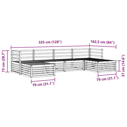 Soffgrupper 6 pcs Naturfärg Massivt Akaciaträ