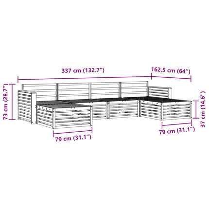 Soffgrupper 6 pcs Naturfärg Massivt Akaciaträ