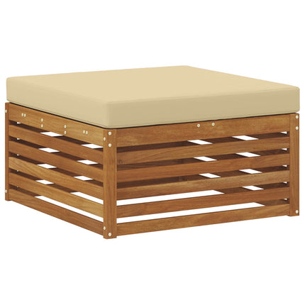 Soffgrupper 6 pcs Naturlig och Beige Massivt Akaciaträ