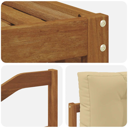 Soffgrupper 6 pcs Naturlig och Beige Massivt Akaciaträ