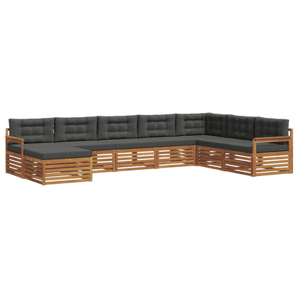 Utomhussoffset med kudde 8 pcs Naturlig och Antracit