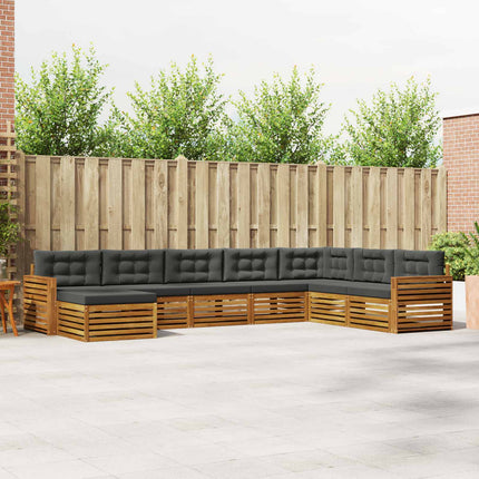 Utomhussoffset med kudde 8 pcs Naturlig och Antracit