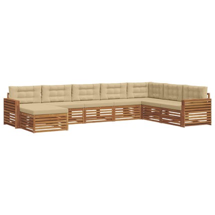 Utomhussoffset med kudde 8 pcs Naturlig och Beige