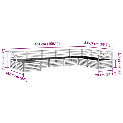 Utomhussoffset 8 pcs Naturfärg