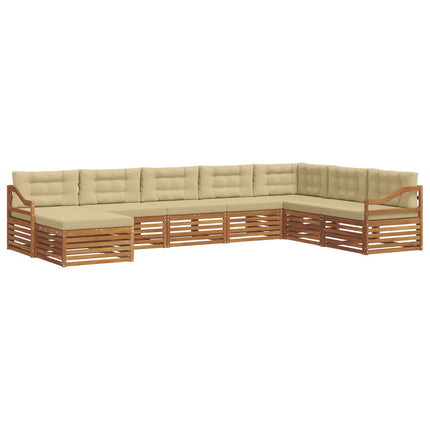 Utomhussoffset med kudde 8 pcs Naturlig och Beige
