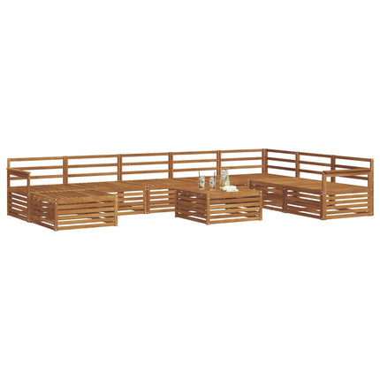 Utomhussoffset 9 pcs Naturfärg Massivt Akaciaträ