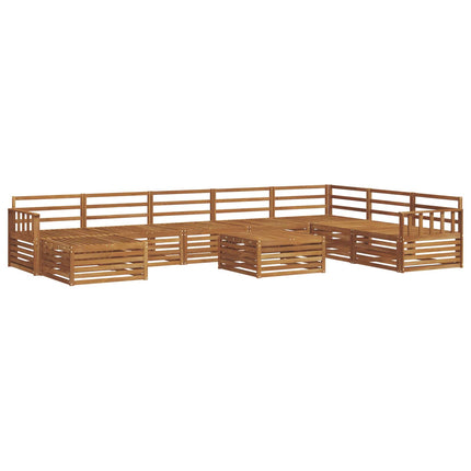 Utomhussoffset 9 pcs Naturfärg Massivt Akaciaträ