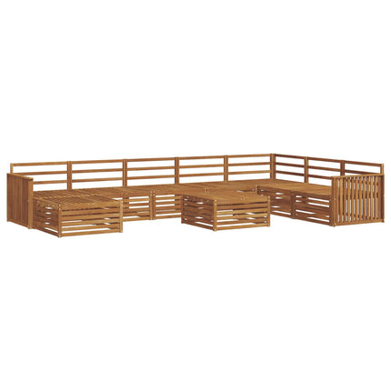 Utomhussoffset 9 pcs Naturfärg Massivt Akaciaträ