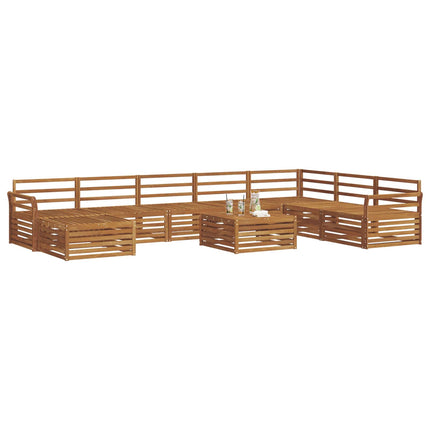 Utomhussoffset 9 pcs Naturfärg Massivt Akaciaträ