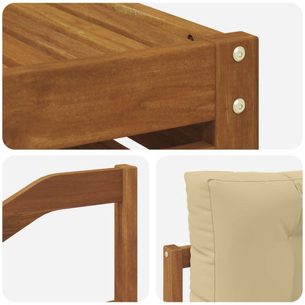 Utomhussoffset 9 pcs Naturlig och Beige Massivt Akaciaträ