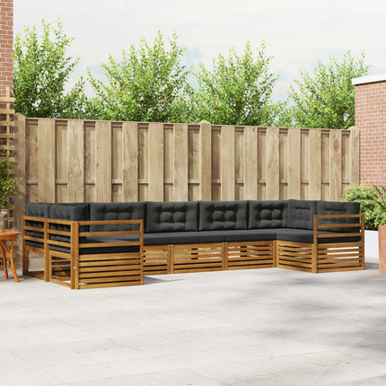 Utomhussoffset med kudde 7 pcs Naturlig och Antracit