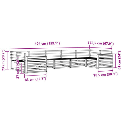 Utomhussoffset 7 pcs Naturfärg
