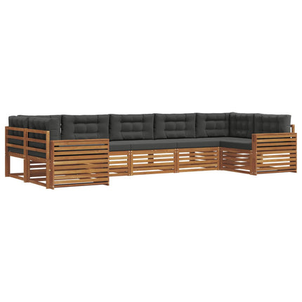 Utomhussoffset med kudde 7 pcs Naturlig och Antracit