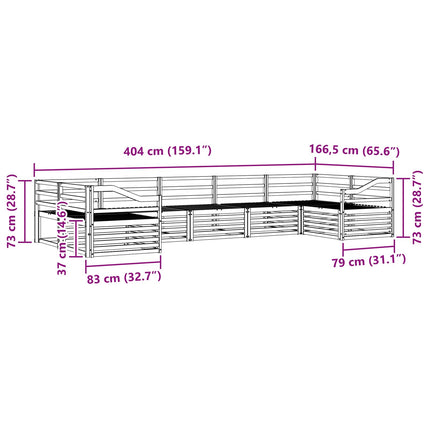 Utomhussoffset 7 pcs Naturfärg