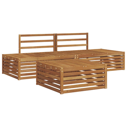Utomhussoffset 3 Stycke Naturfärg Massivt Akaciaträ
