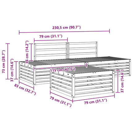 Utomhussoffset 3 Stycke Naturfärg Massivt Akaciaträ