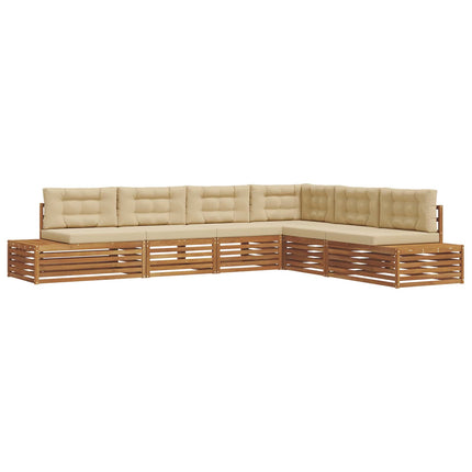Utomhussoffset med kudde 6 Stycke Naturlig och Beige
