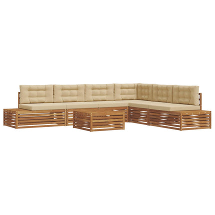 Utomhussoffset med kudde 7 Stycke Naturlig och Beige