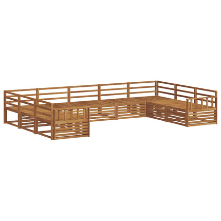 Utomhussoffset 9 pcs Naturfärg Massivt Akaciaträ