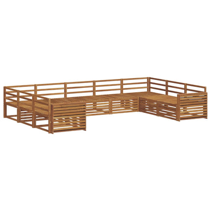 Utomhussoffset 9 pcs Naturfärg Massivt Akaciaträ